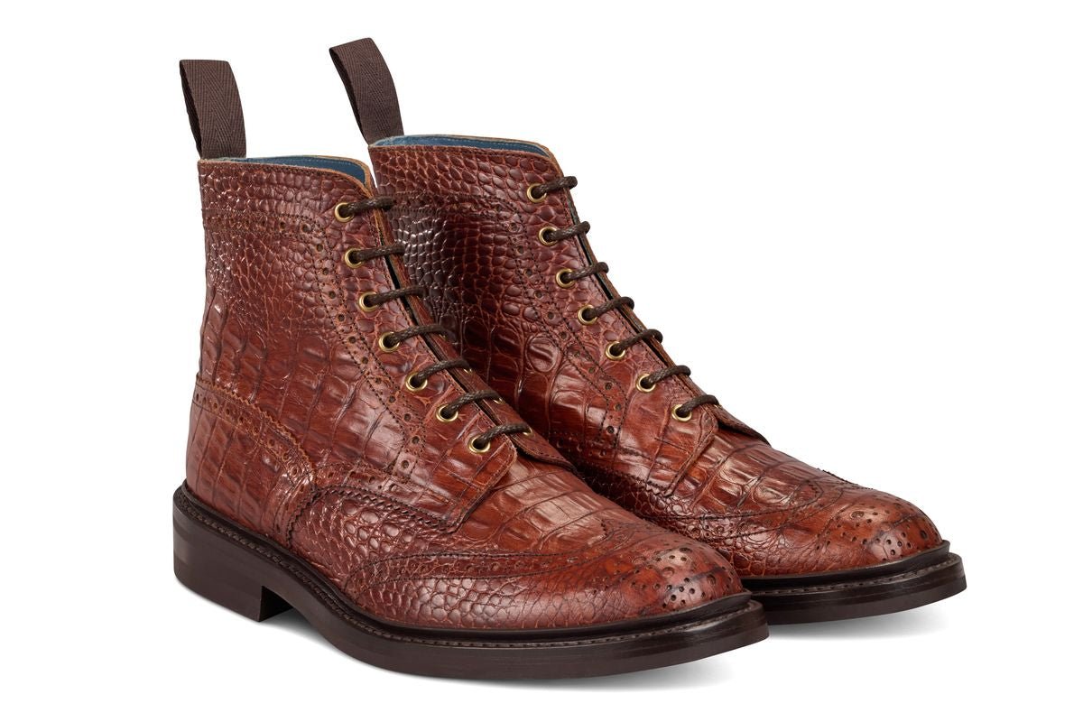 Stow Country Boot - Brown Mock Croc