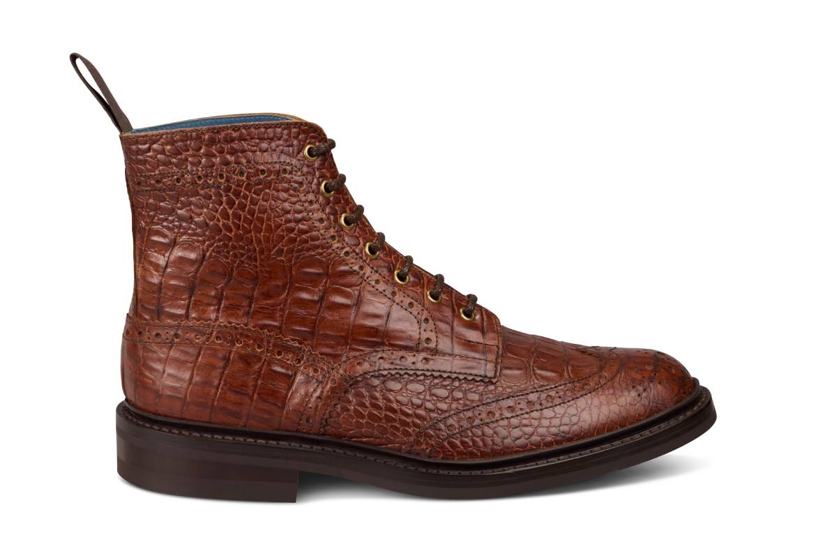 Stow Country Boot - Brown Mock Croc