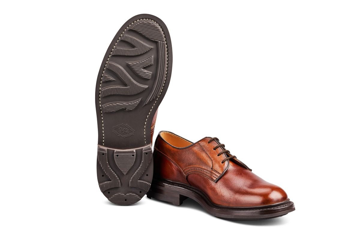 Woodstock Plain Derby Country Shoe - Caramel Kudu