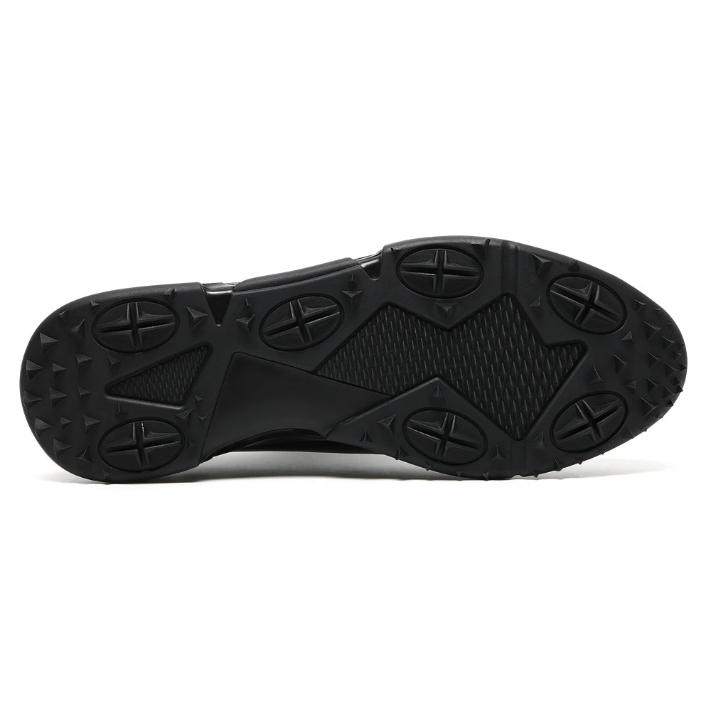 7CM / 2.76 Inches CMR CHAMARIPA Men's Shoes With Higher Heels | Black Leather Casual Sneakers