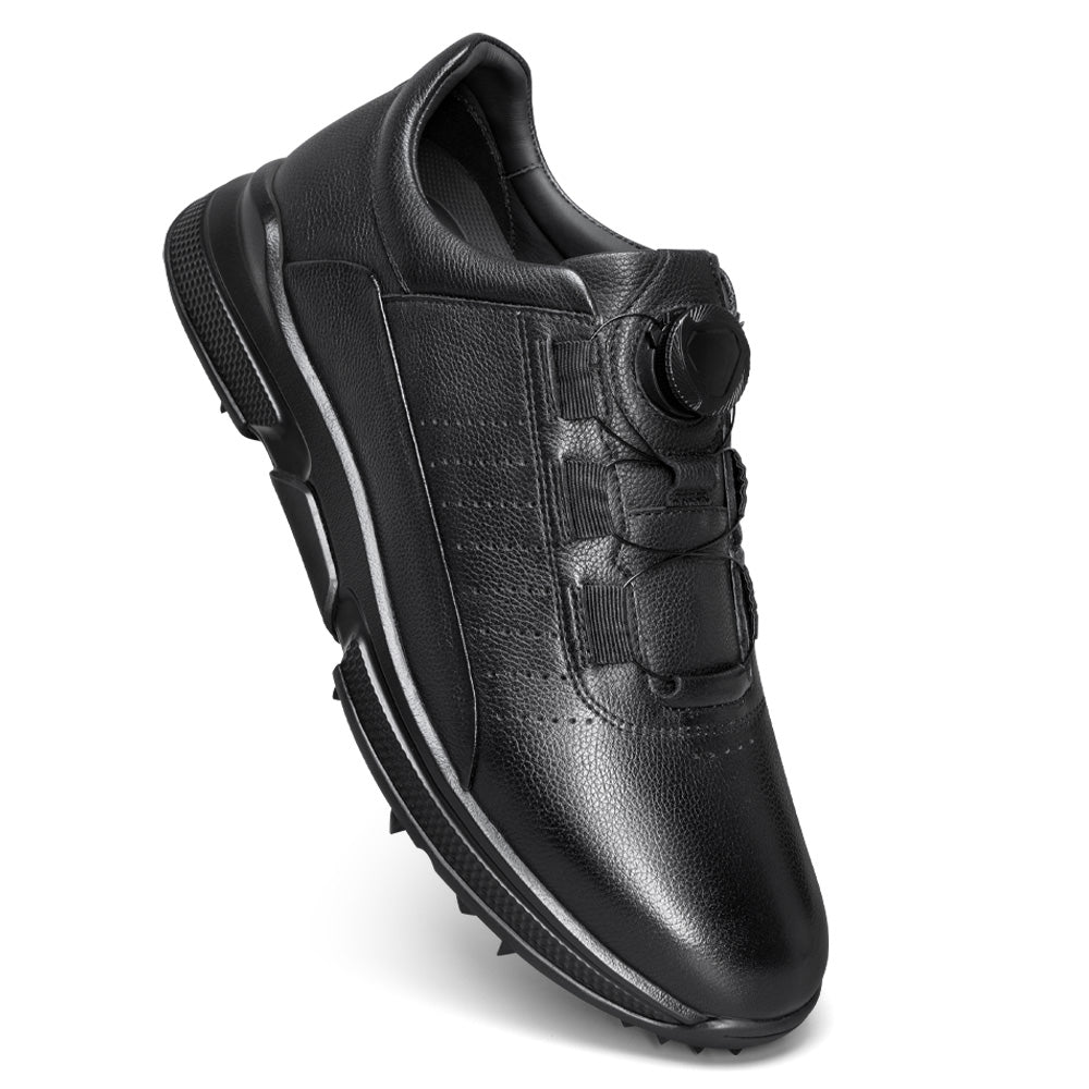 7CM / 2.76 Inches CMR CHAMARIPA Men's Shoes With Higher Heels | Black Leather Casual Sneakers