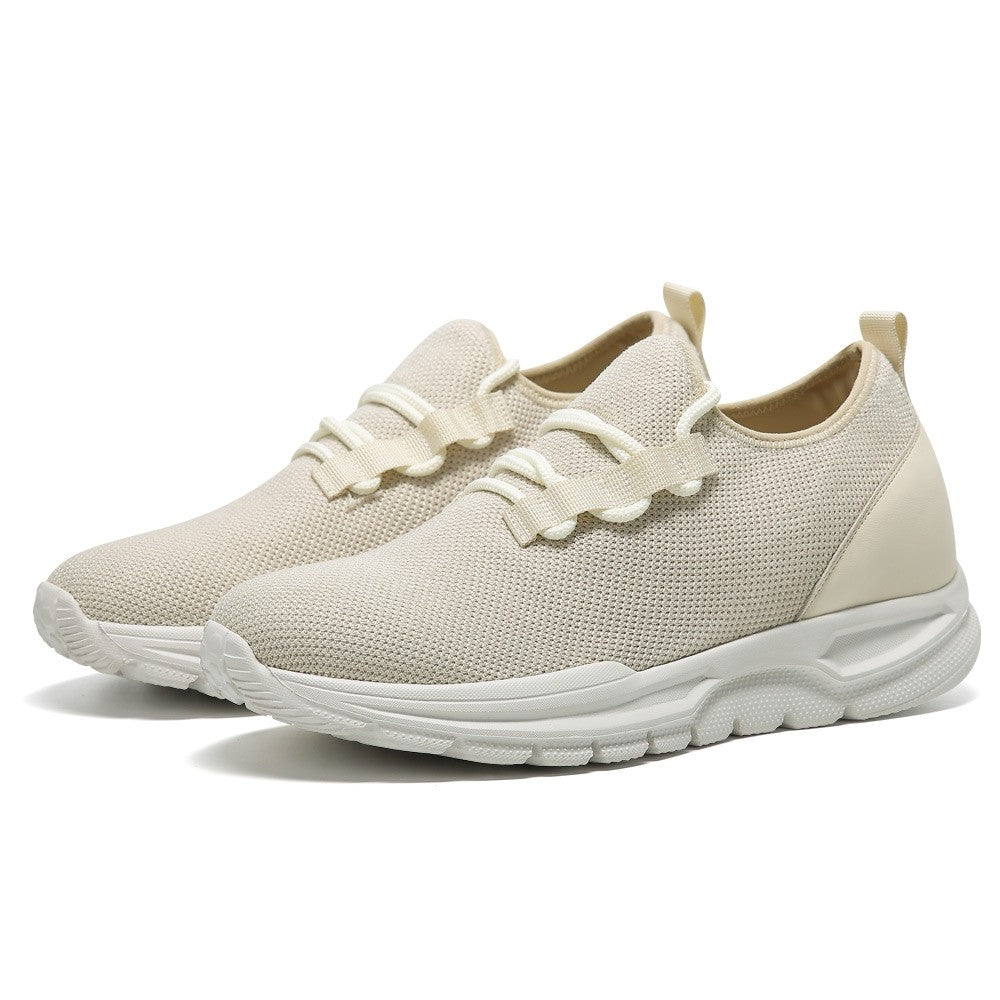 7 CM/2.76 Inches CMR CHAMARIPA Men's Apricot Mesh Slip-On Sneakers