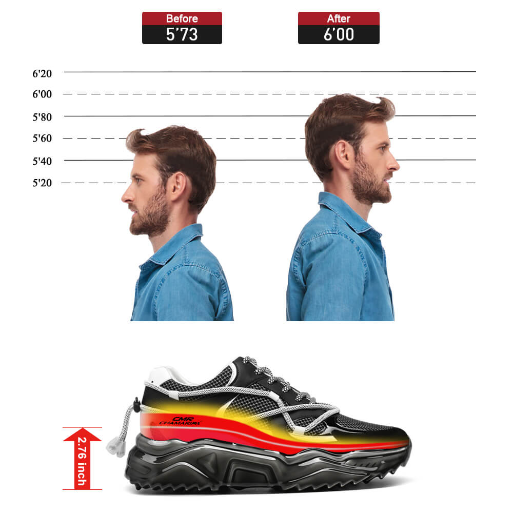 7 CM/2.76 Inches CMR CHAMARIPA Men's Height Increasing Casual Sneakers - Handcrafted Breathable Design