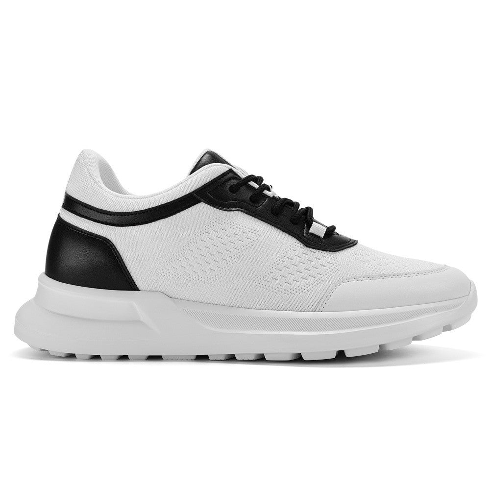 7 CM /2.76 Inches CMR CHAMARIPA Men's White Knit Elevator Sneakers – Lightweight Height Increasing Shoes