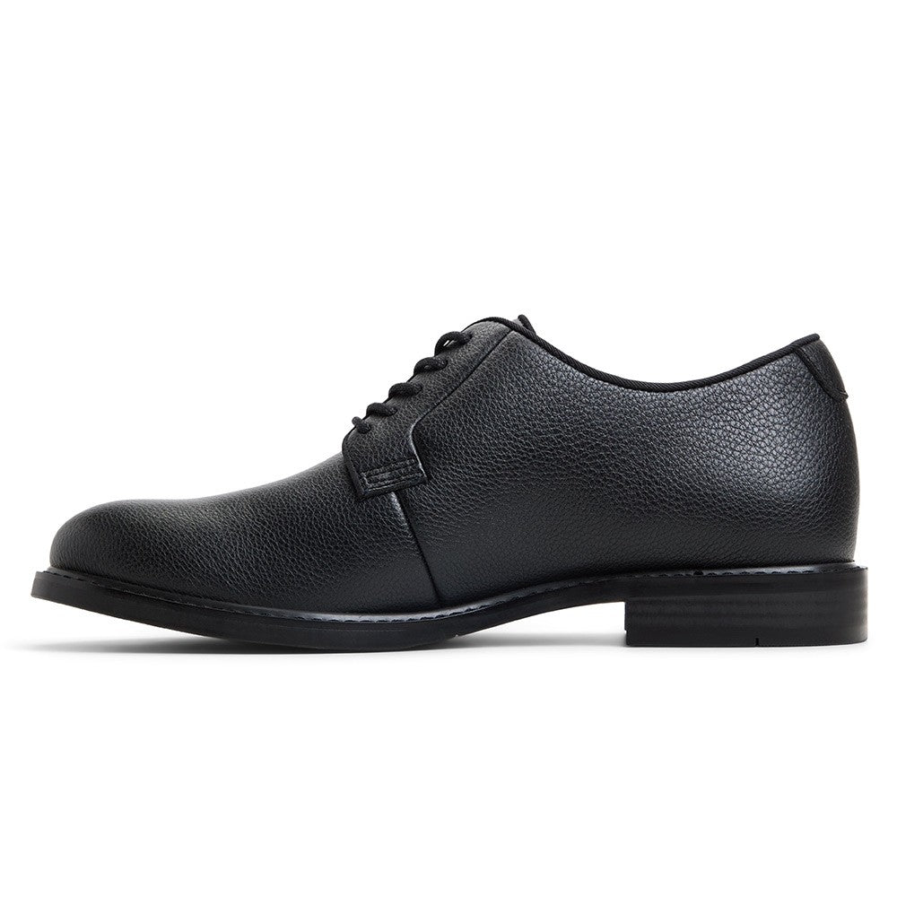 7 CM/2.76 Inches CMR CHAMARIPA Men's Black Vegan Derby Elevator Shoes – 7CM Height Boost, Formal & Eco-Friendly