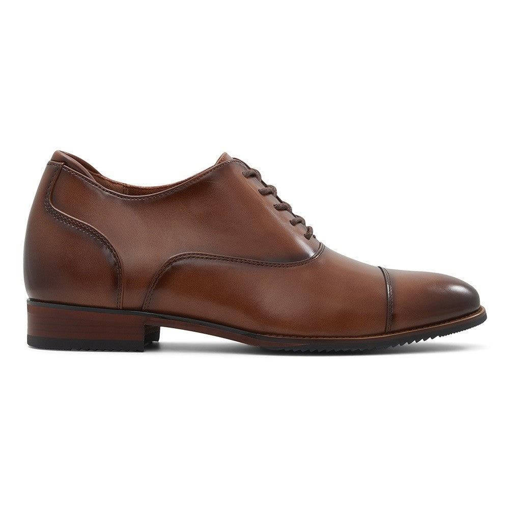 7 CM/2.76 Inches CMR CHAMARIPA Men’s Height-Increasing Oxford Shoes – Cognac Leather | 7CM Taller
