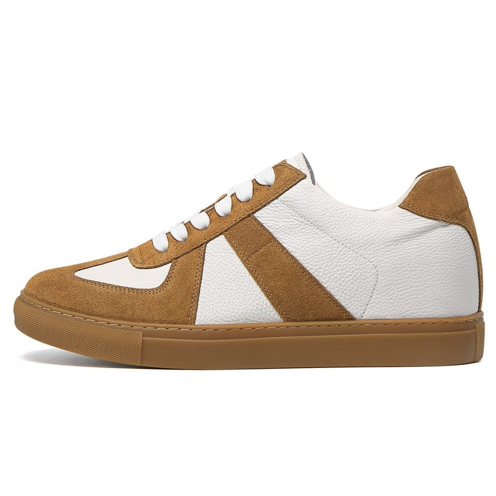 7 CM/2.76 Inches CMR CHAMARIPA Men's Elevator Sneakers – Brown Suede Height Increase Shoes