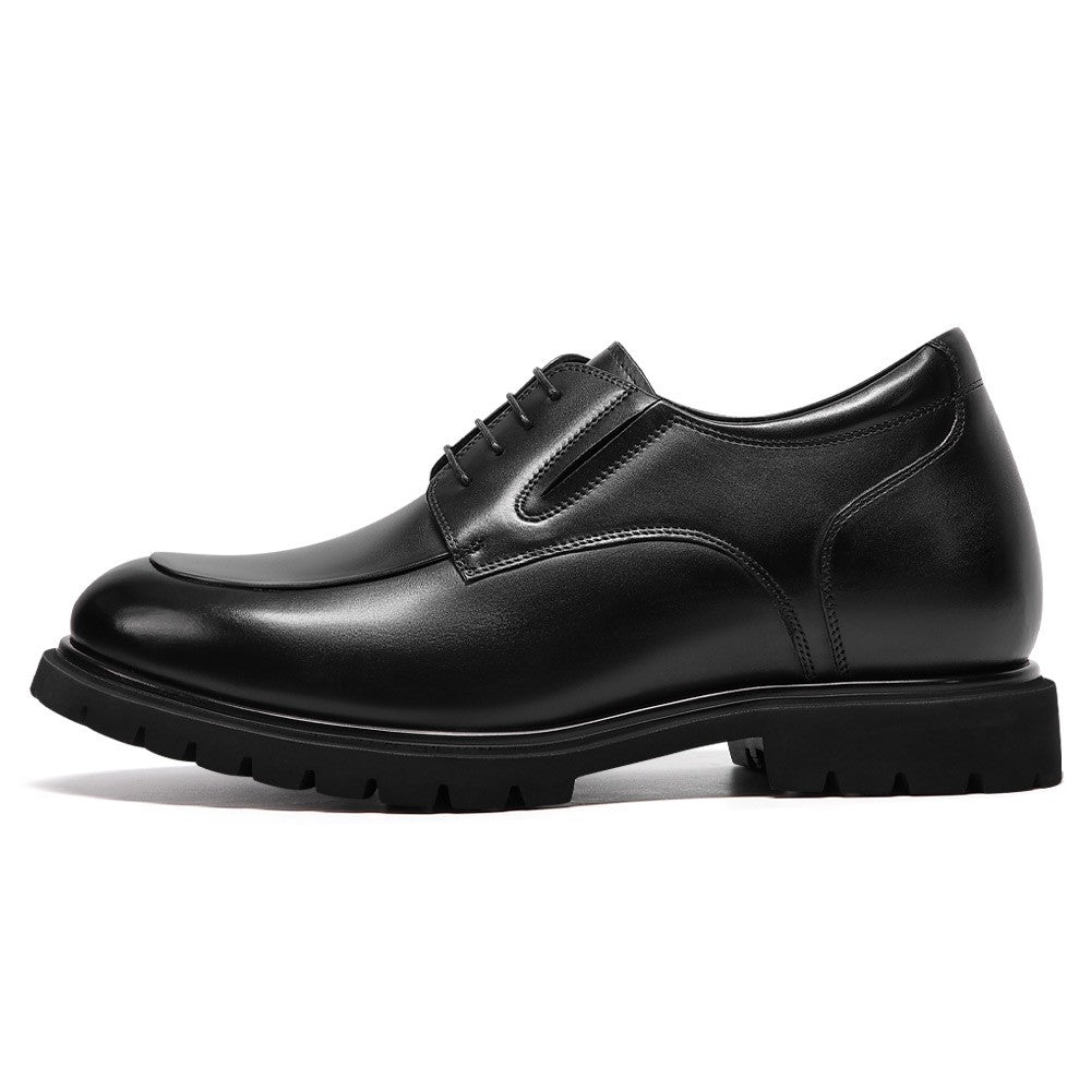 8 CM/3.15 Inches CMR CHAMARIPA Men's Black Leather Derby Elevator Shoes