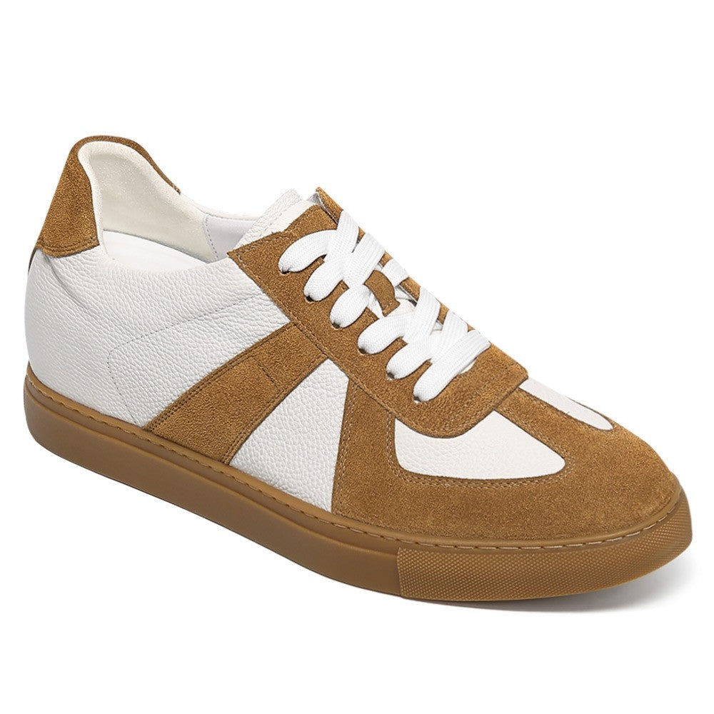 7 CM/2.76 Inches CMR CHAMARIPA Men's Elevator Sneakers – Brown Suede Height Increase Shoes