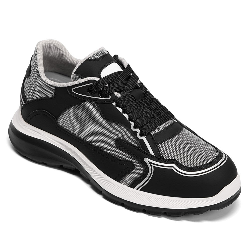 7 CM/2.76 Inches CMR CHAMARIPA Men's Gray Cloth Elevator Sports Sneakers – 7cm Height Boost