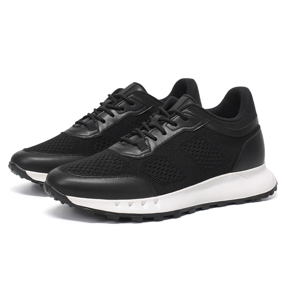 6 CM/2.36 Inches CMR CHAMARIPA Men's Black Knit Elevator Sneakers