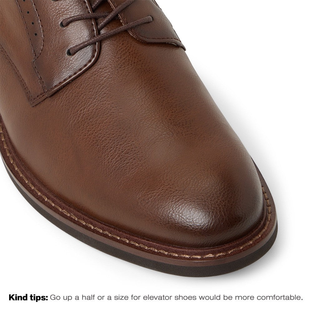 7 CM/2.76 Inches CMR CHAMARIPA  Men’s Cognac Vegan Leather Elevator Dress Shoes