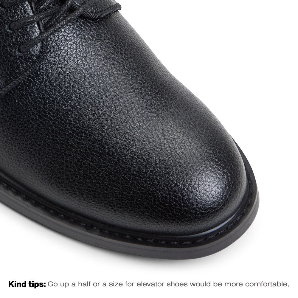 7 CM/2.76 Inches CMR CHAMARIPA Men's Black Vegan Derby Elevator Shoes – 7CM Height Boost, Formal & Eco-Friendly