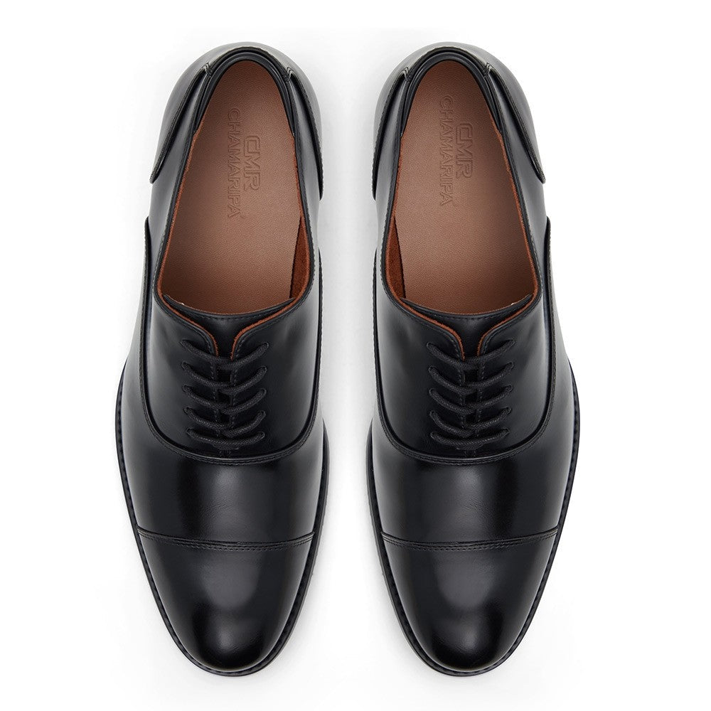 7 CM/2.76 Inches CMR CHAMARIPA Black Vegan Oxford Dress Shoes for Men