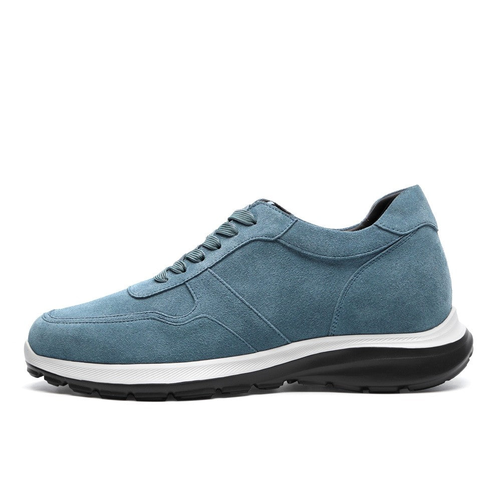 7CM/2.76 Inches CMR CHAMARIPA  Custom-Made Navy Suede Elevator Sneakers for Men