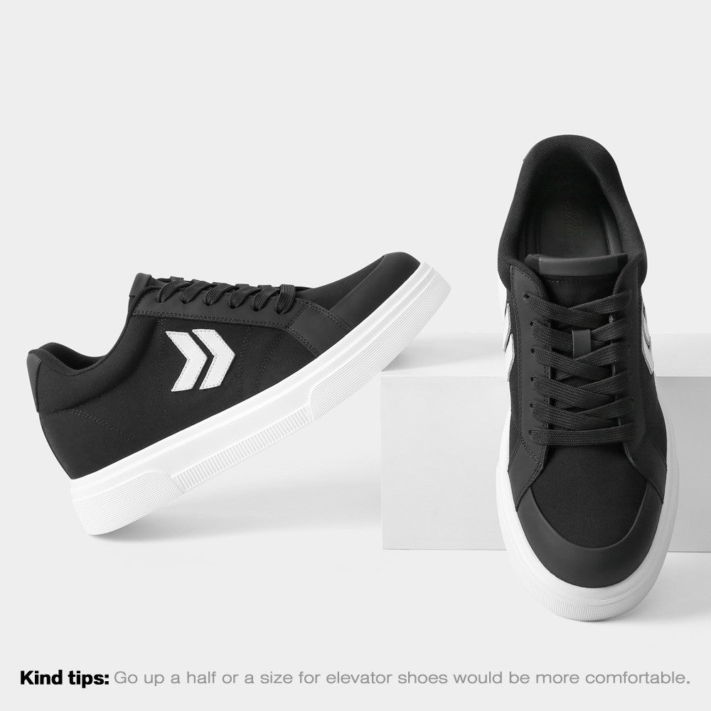 8 CM/3.15 Inches CMR CHAMARIPA Men's Hidden Elevator Shoes - Classic Black Cloth