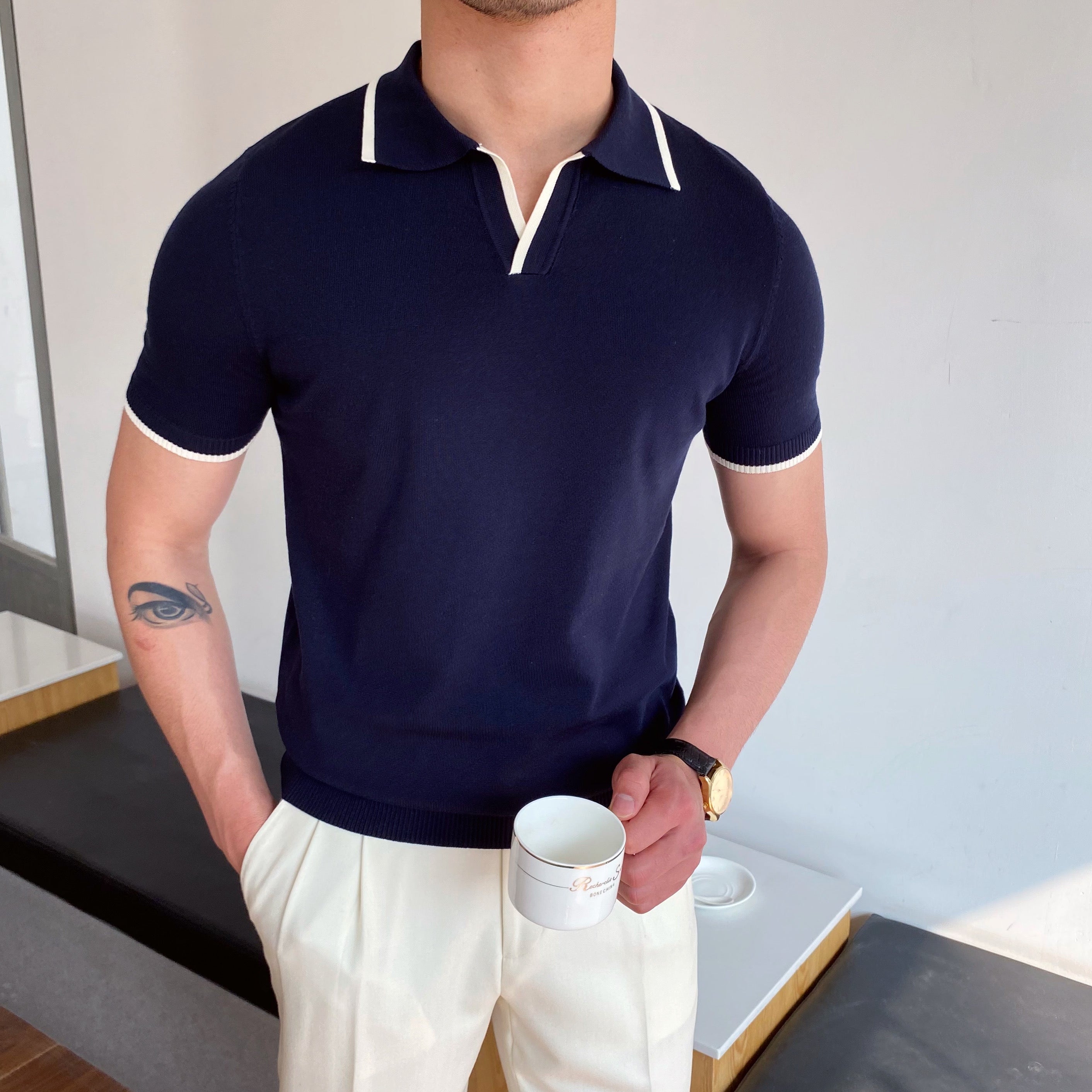 Yacht Belmont Weekend Contrast Piping Polo