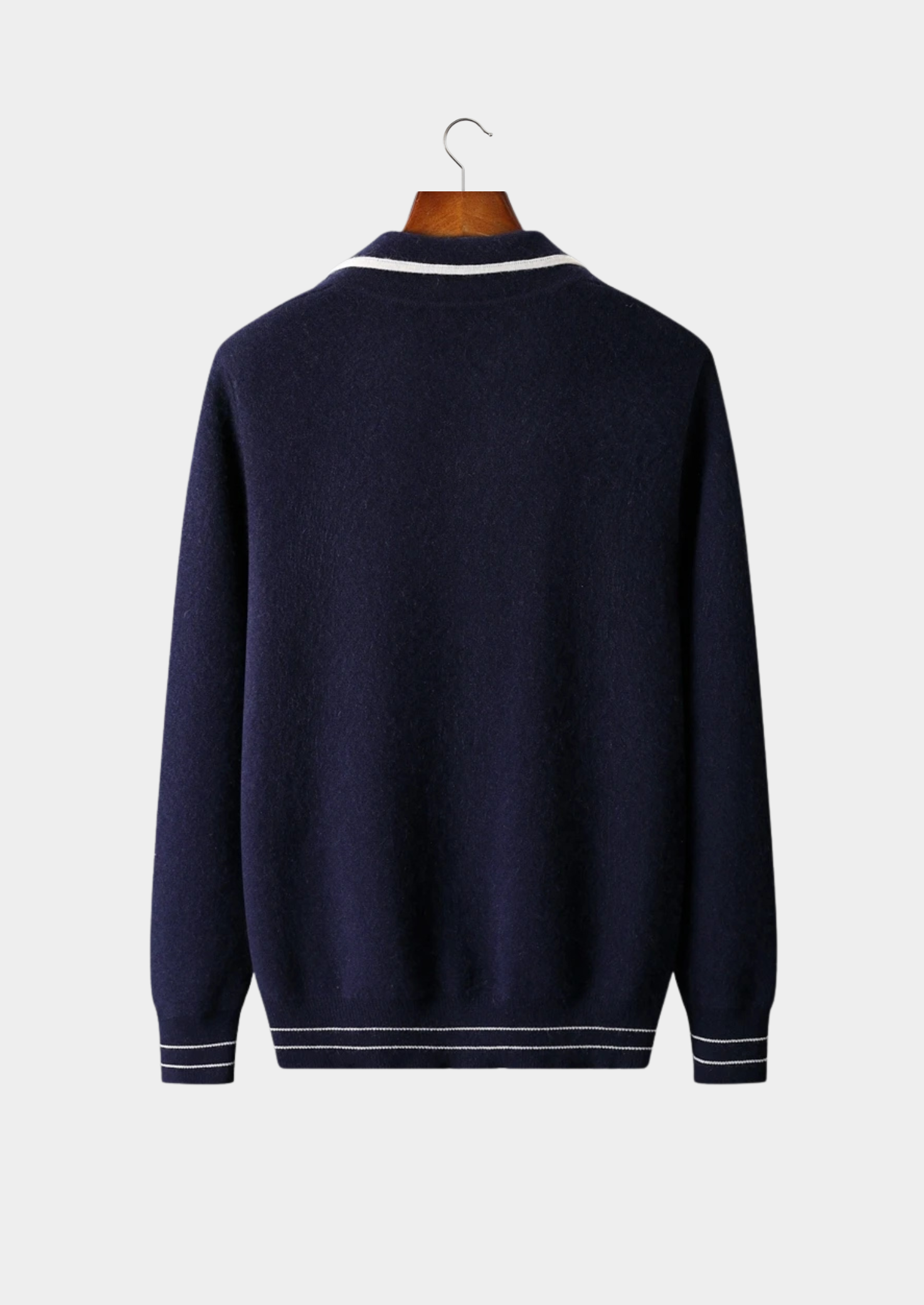CAVALLO WOOL TWO-TONE POLO CARDIGAN
