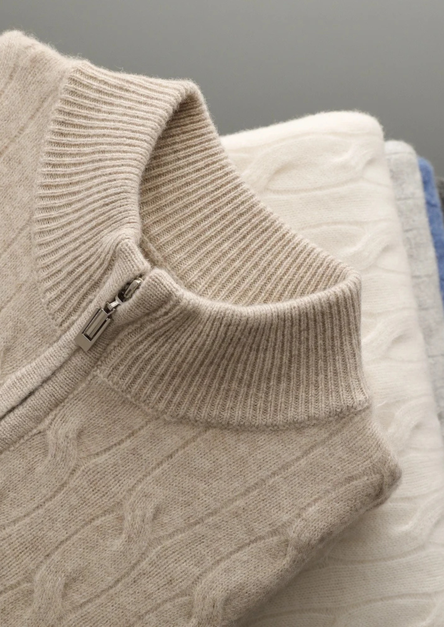 CAVALLO WOOL CABLE HALF ZIP