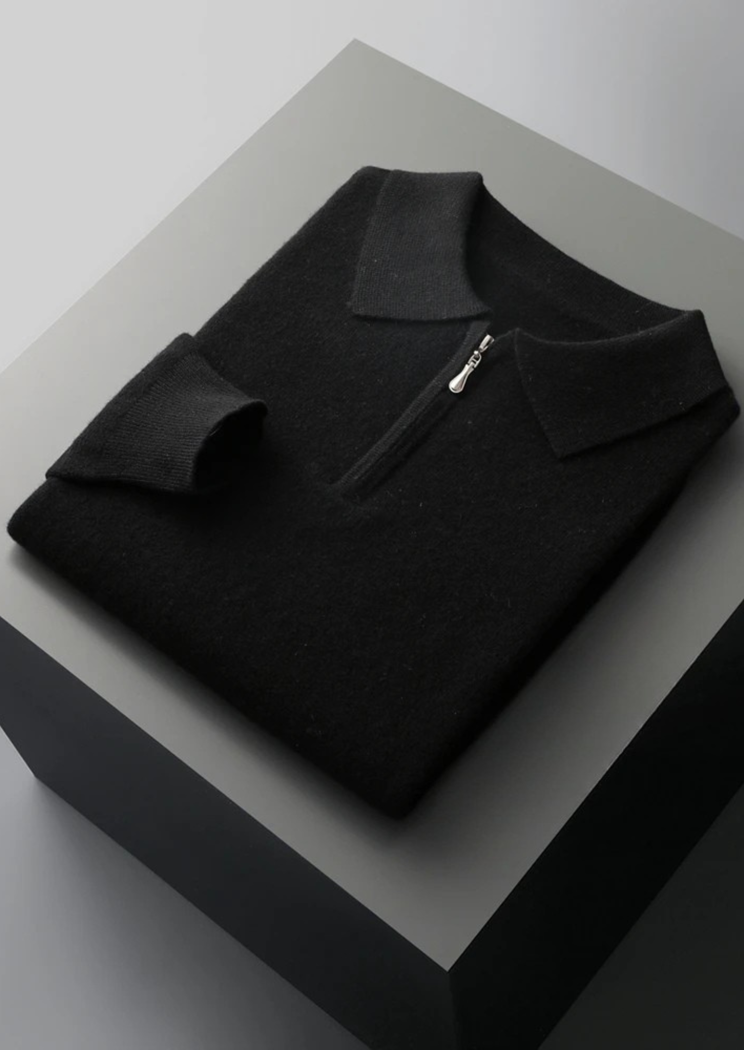 CAVALLOWOOL HALF ZIP POLO
