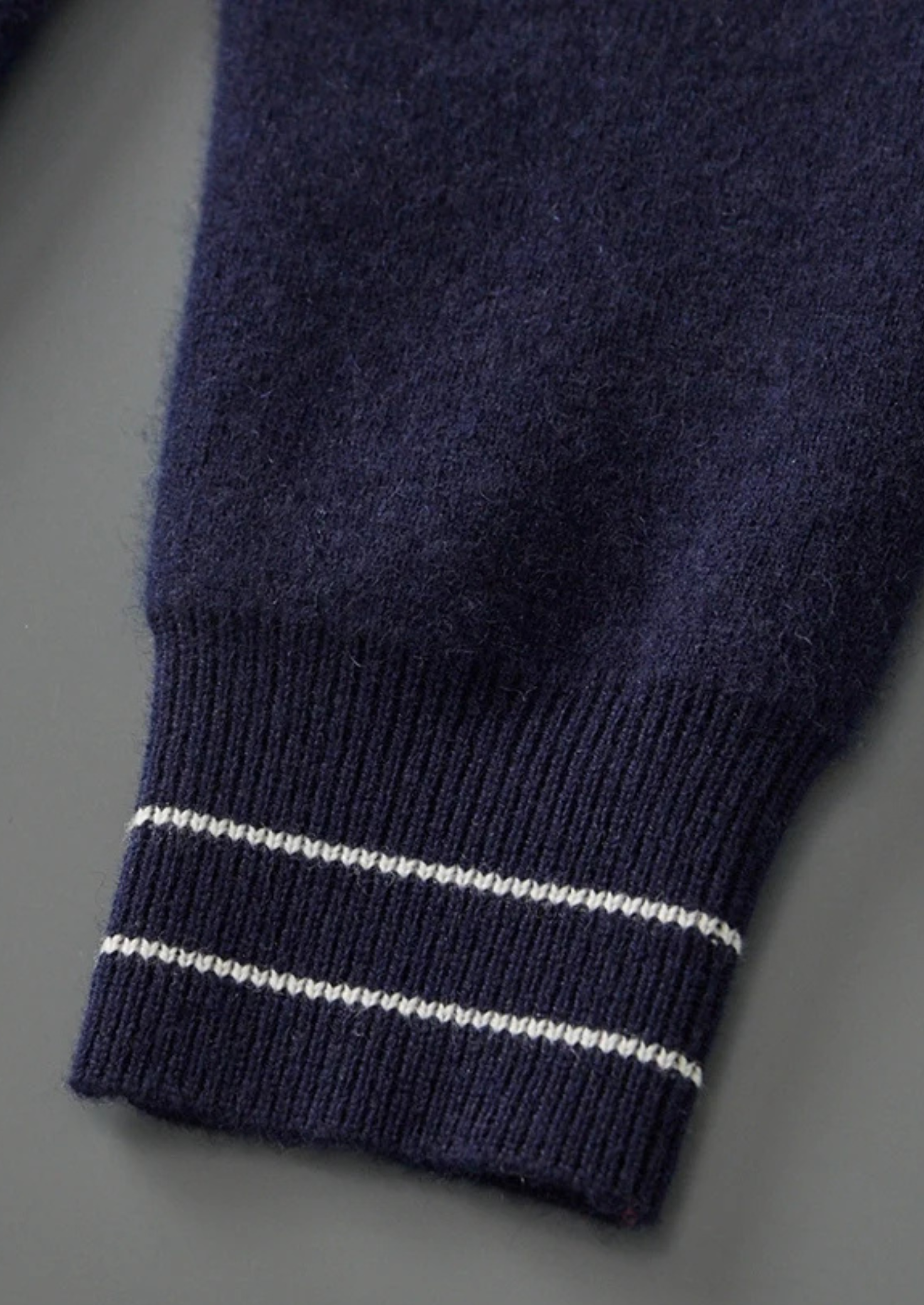 CAVALLO WOOL TWO-TONE POLO CARDIGAN