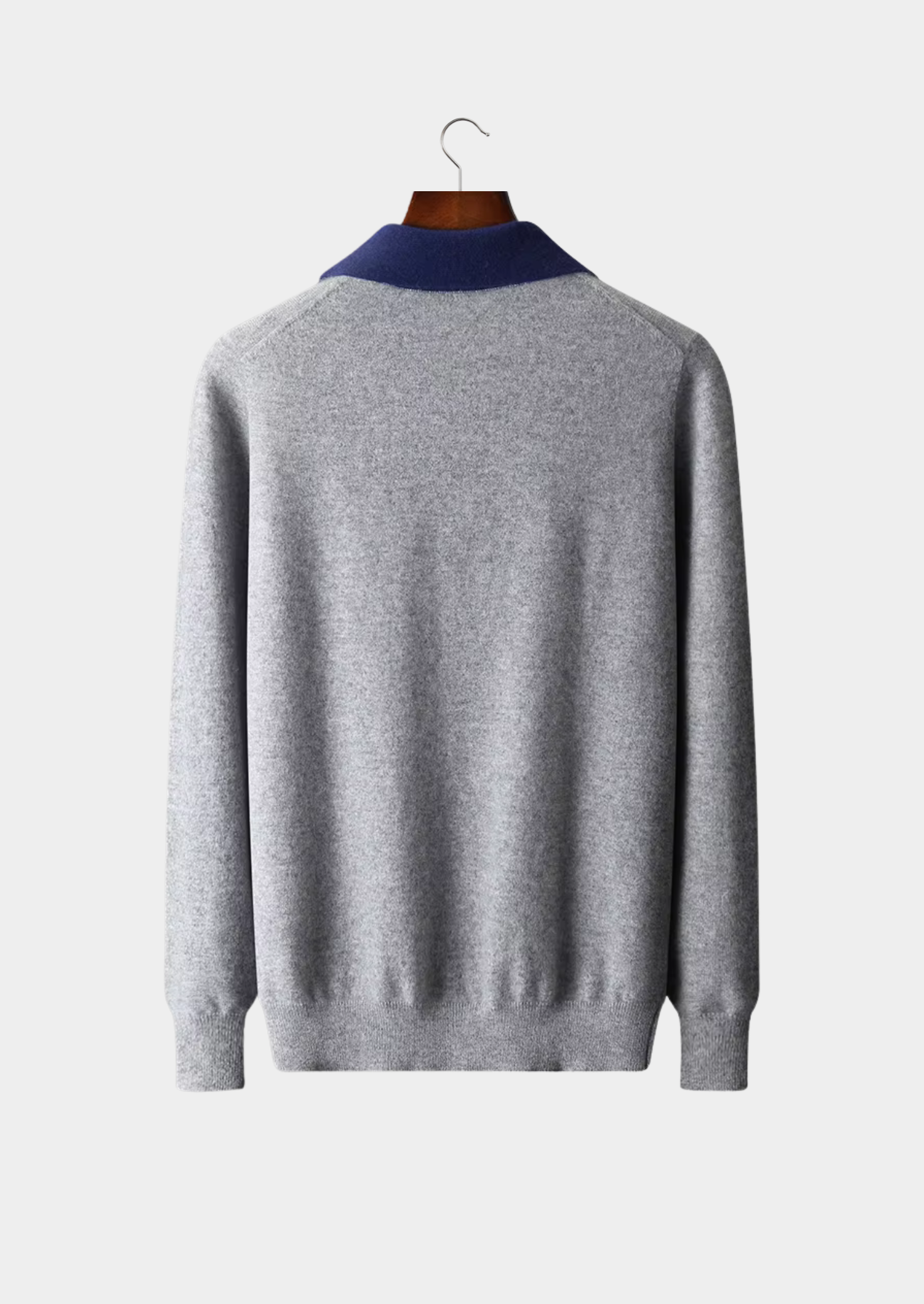 CASHMERE TWO TONE ZIPPER POLO