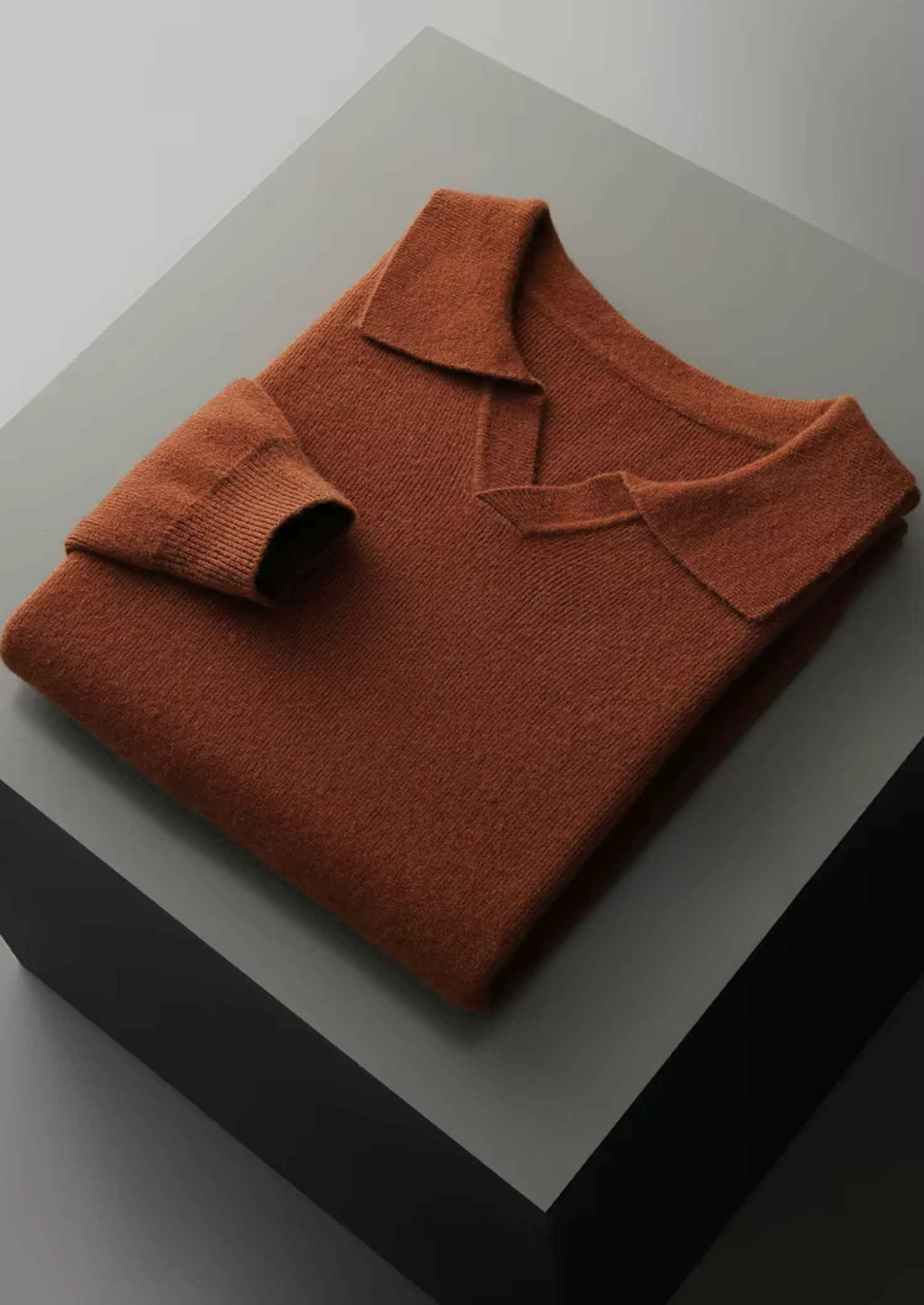 CAVALLO WOOL RIBBED BUTTONLESS POLO
