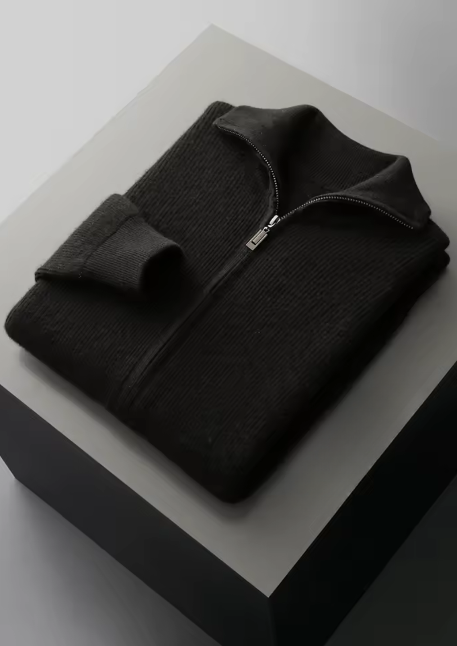 Cavallo Wool Ribbed Zipper Cardigan