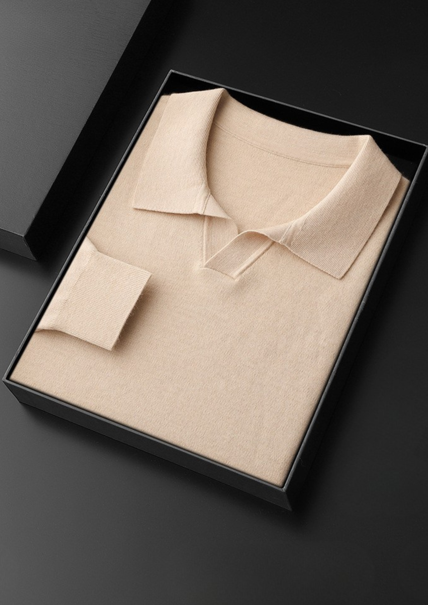 CASHMERE BUTTONLESS SWEATER POLO