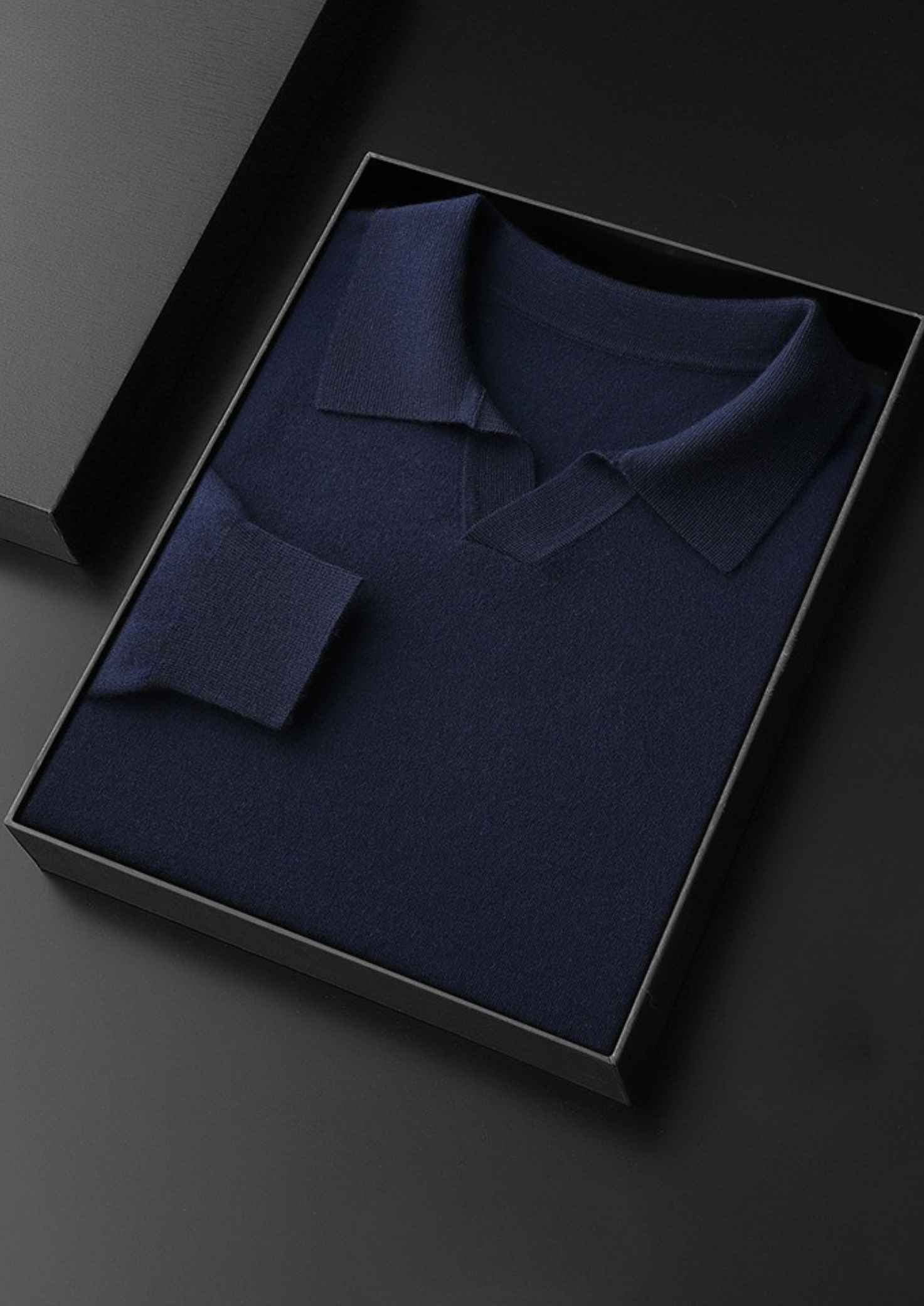 CASHMERE BUTTONLESS SWEATER POLO