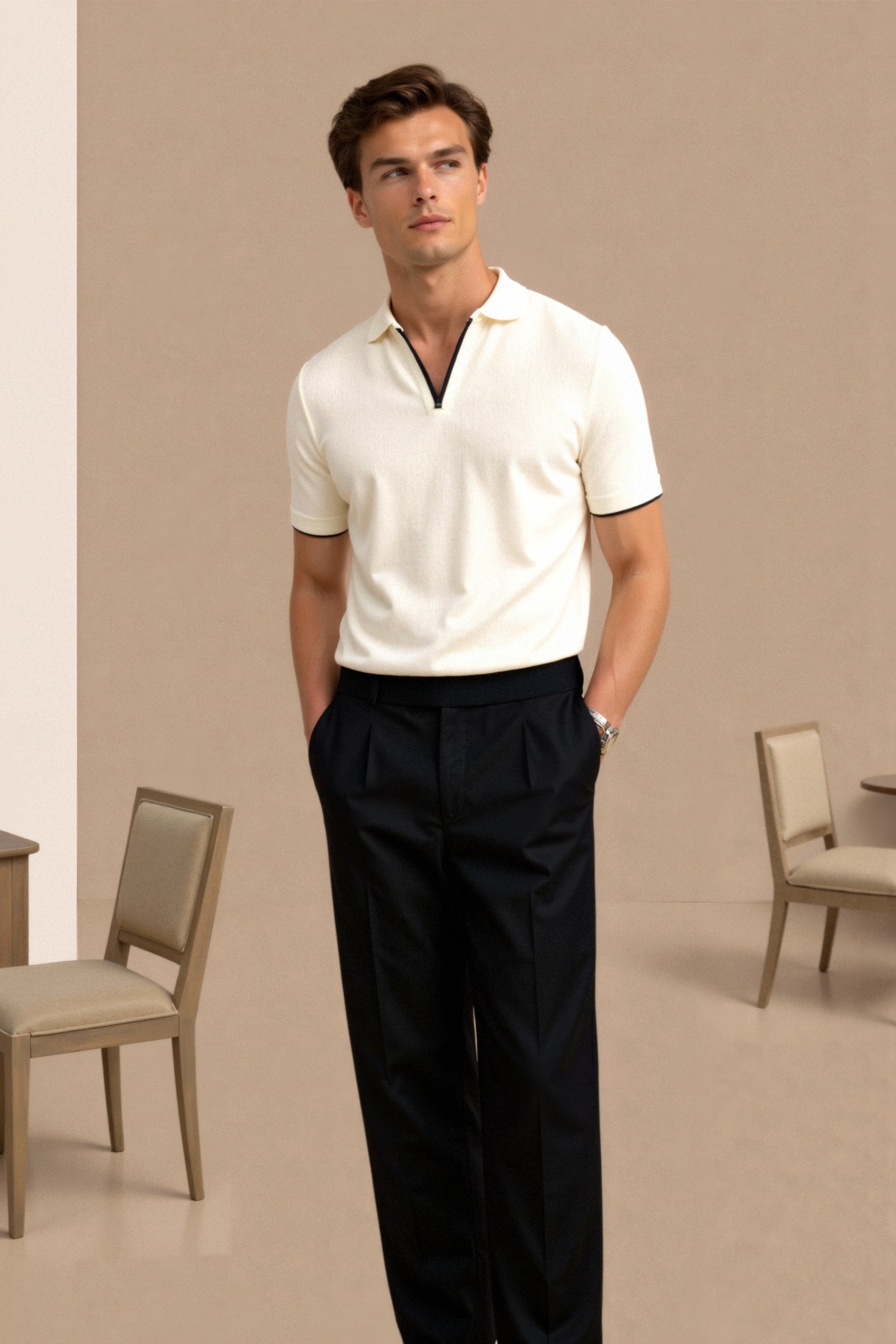 Cavallo Contrast Slim Fitted Polo