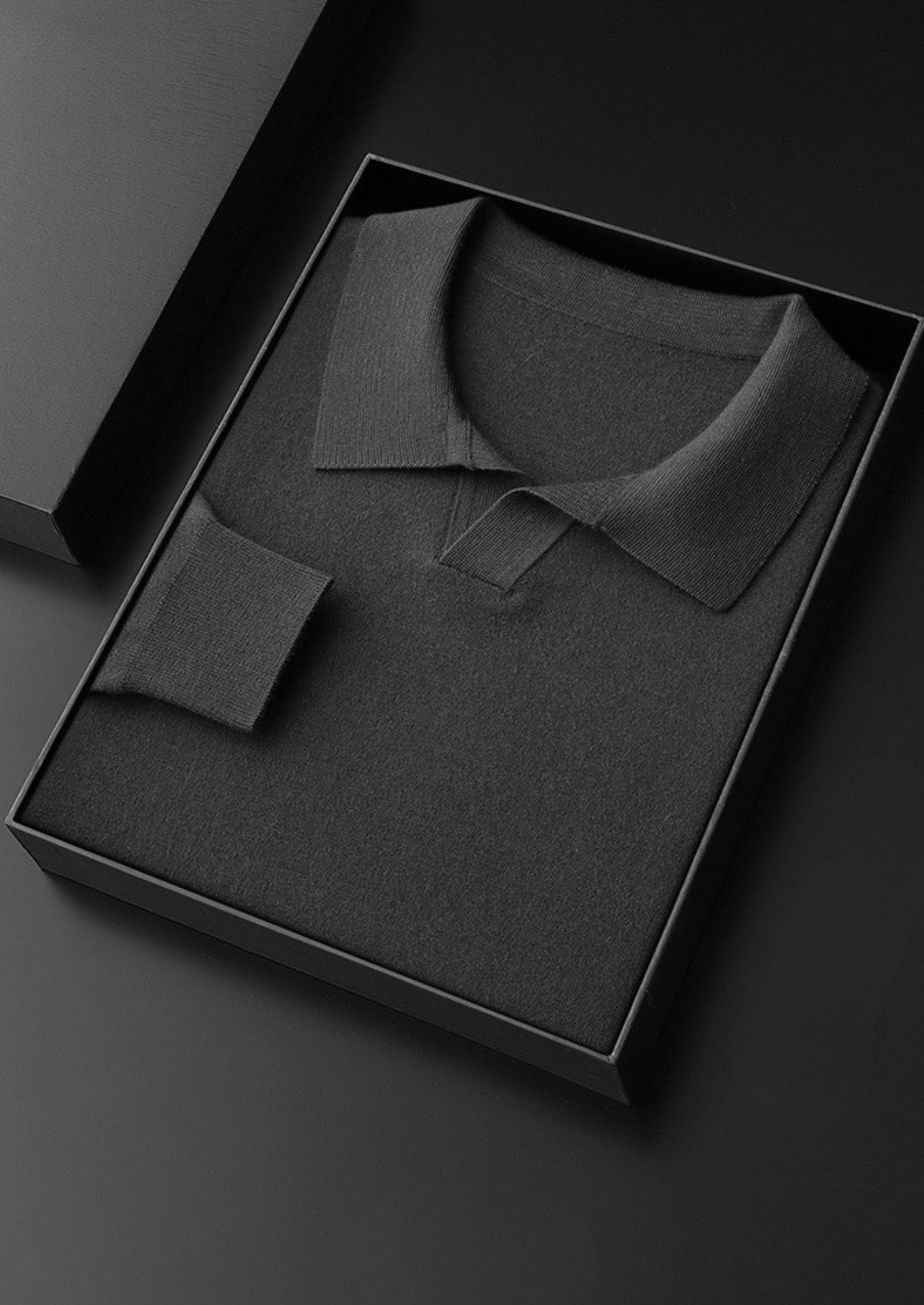 CASHMERE BUTTONLESS SWEATER POLO