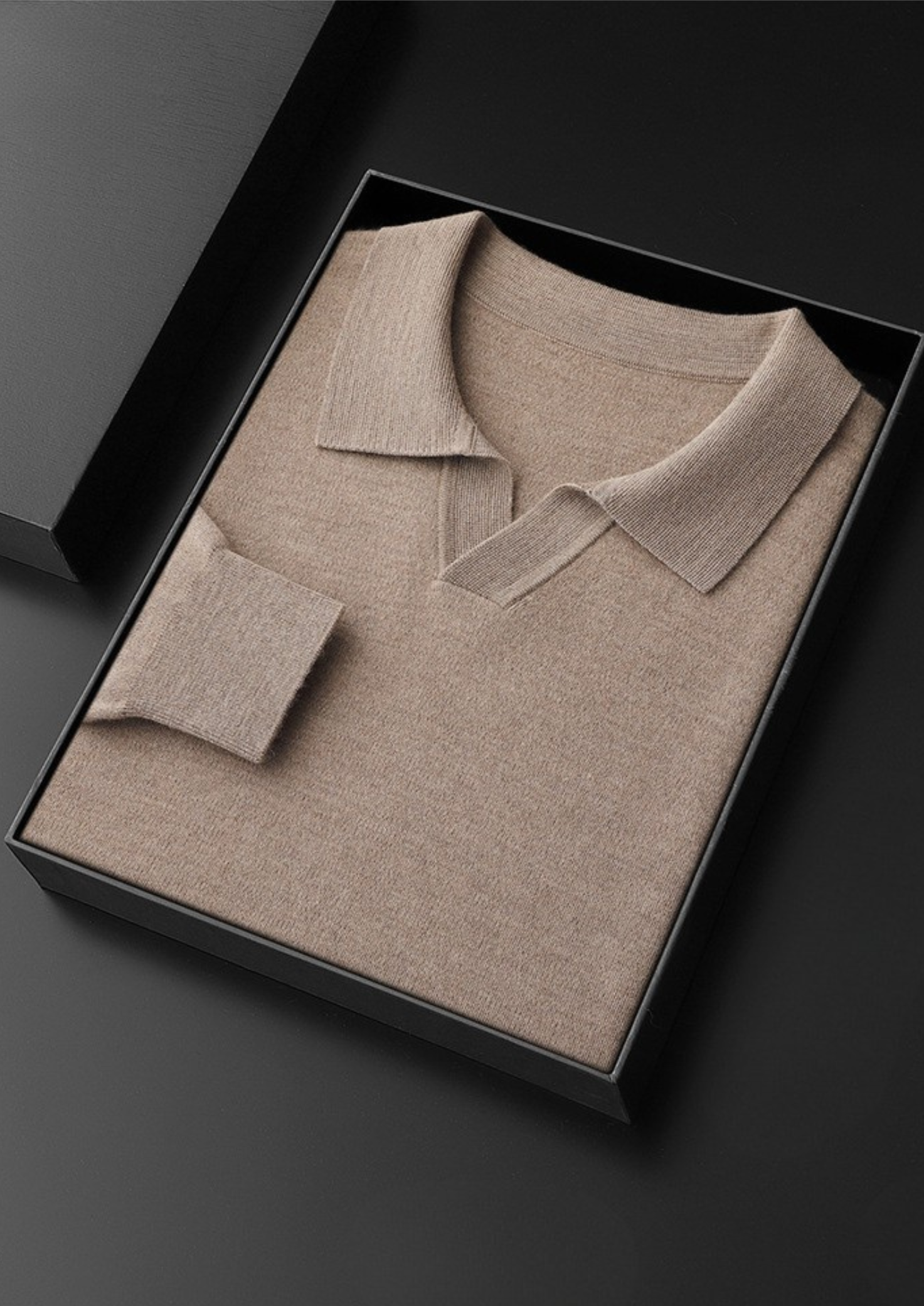 CASHMERE BUTTONLESS SWEATER POLO