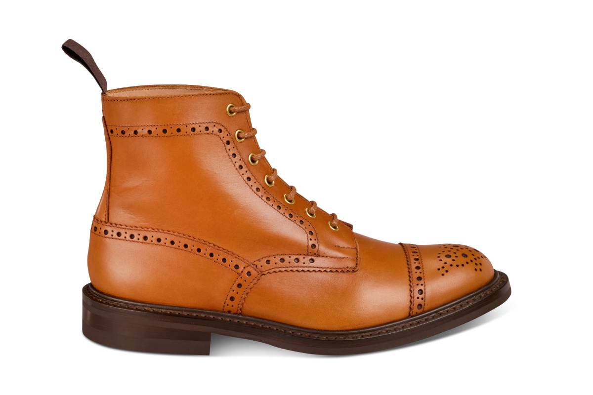 7046 - Men's Derby ToeCap Brogue Boot - Gold MC