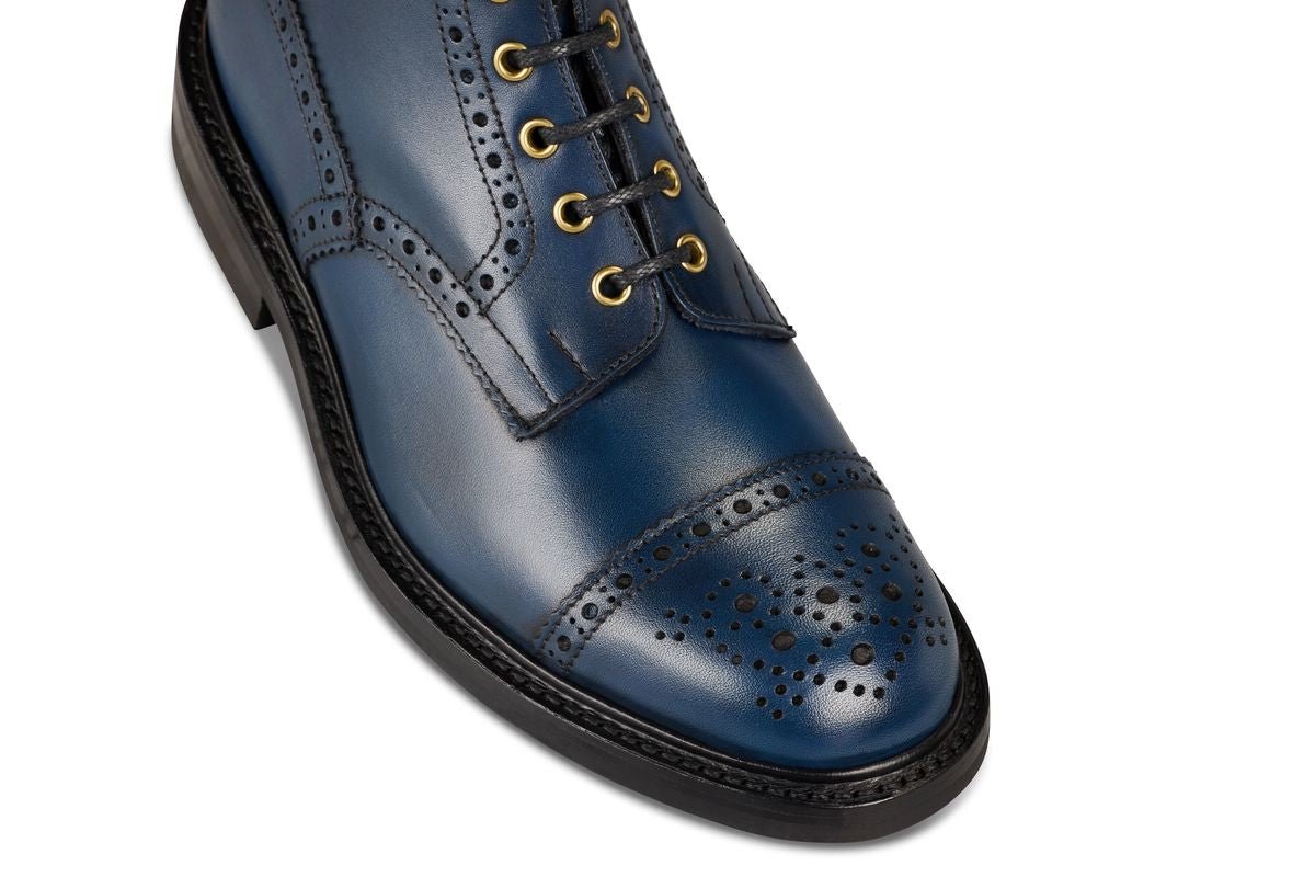 7046 - Men's Derby ToeCap Brogue Boot - Navy MC