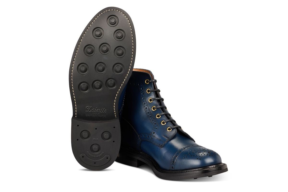 7046 - Men's Derby ToeCap Brogue Boot - Navy MC