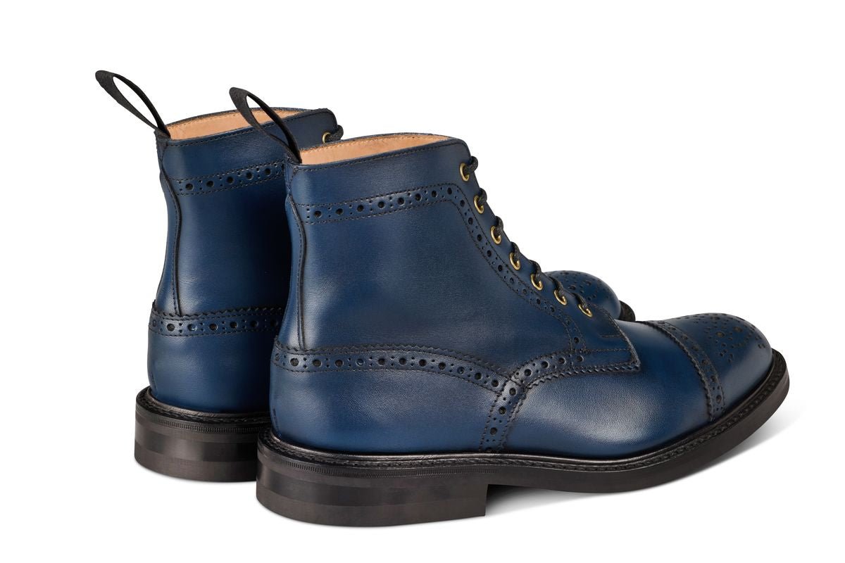 7046 - Men's Derby ToeCap Brogue Boot - Navy MC
