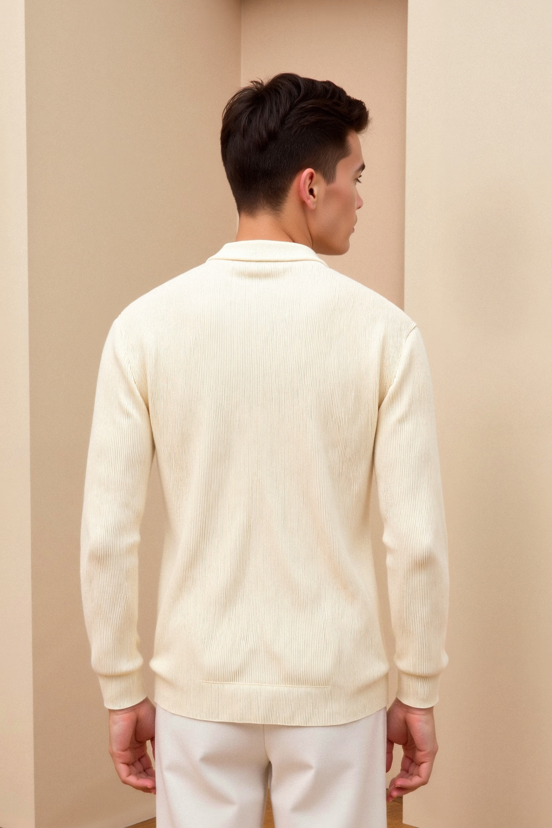 Cavallo Solid Knitted Crew Neck Cardigan
