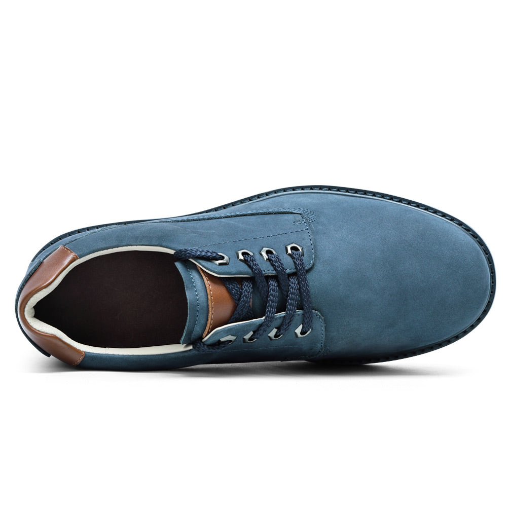 7 CM/2.76 Inches CMR CHAMARIPA Men's Blue Nubuck Elevator Shoes - Casual Comfort Sneakers
