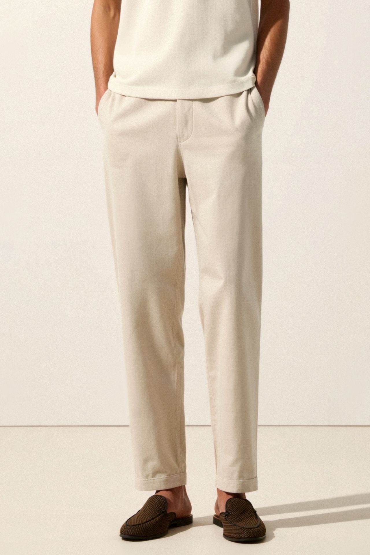 Cavallo Regular Fit Linen Loose Pants