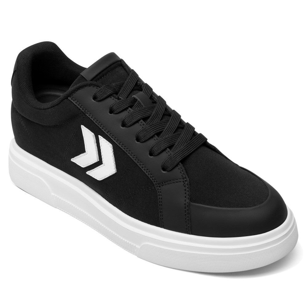 8 CM/3.15 Inches CMR CHAMARIPA Men's Hidden Elevator Shoes - Classic Black Cloth