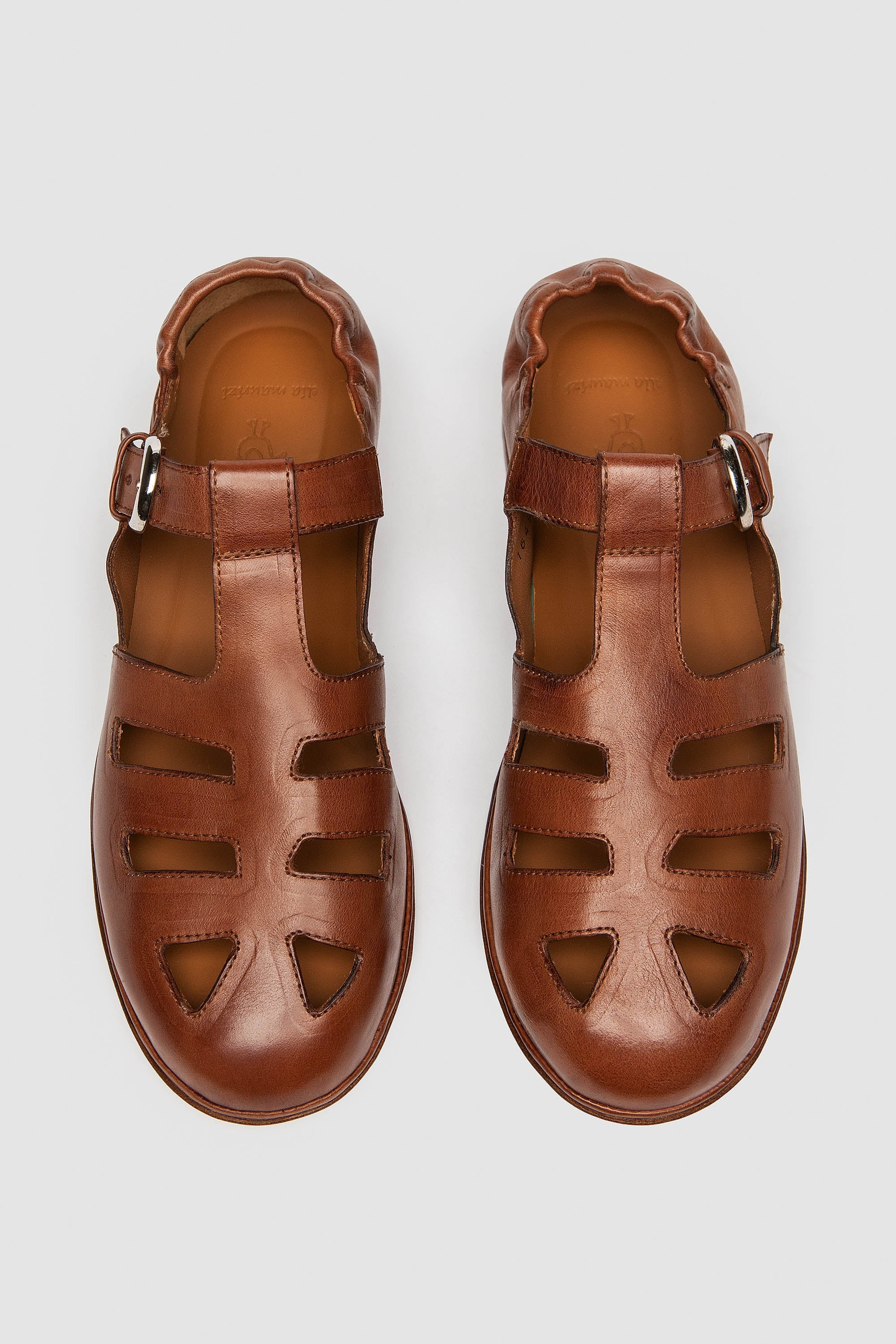 ANCILLA BROWN leather