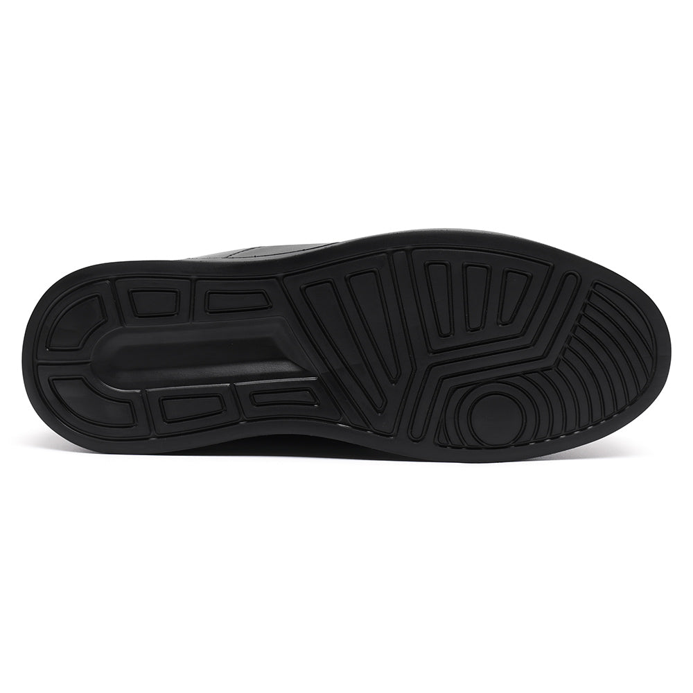 9CM / 3.54 Inches CMR CHAMARIPA Casual Elevator Shoes For Men - Black Soft Leather Height Boosting Shoes