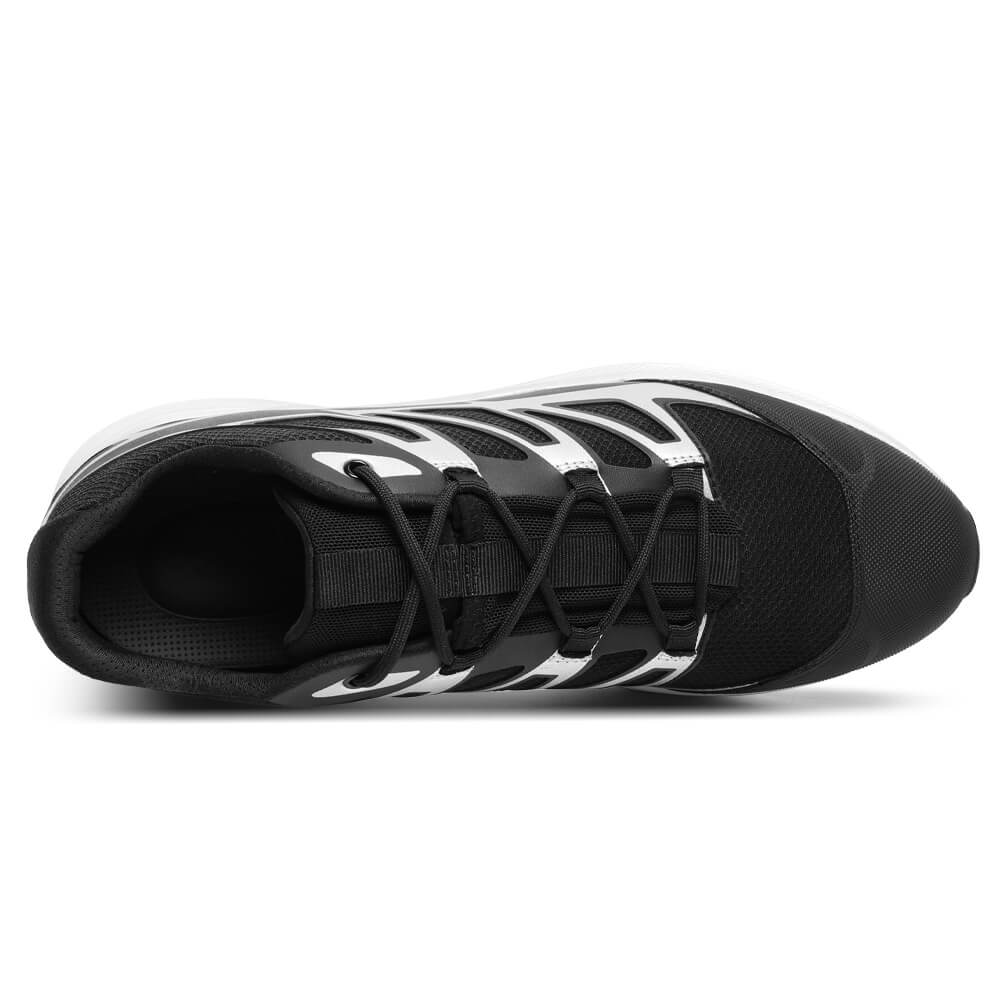 7CM / 2.76 Inches CMR CHAMARIPA Men's Shoes With Higher Heels | Black Breathable Mesh Taller Sneakers