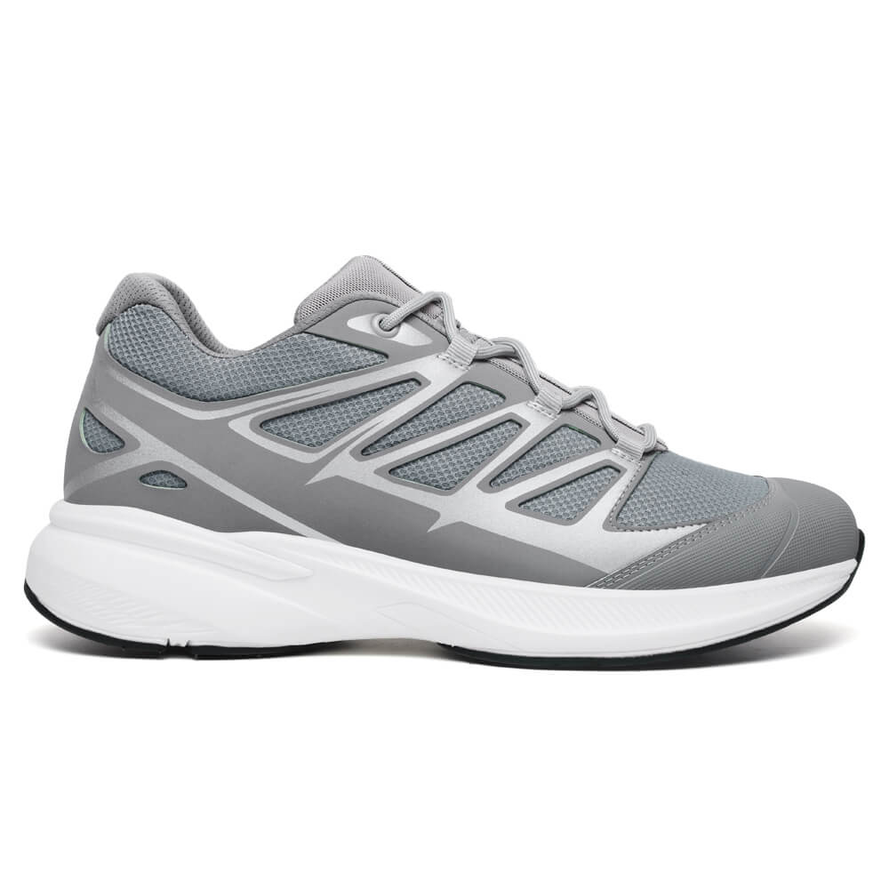 7CM / 2.76 Inches CMR CHAMARIPA Elevator Sneakers For Men | Grey Mesh Lightweight Sneakers