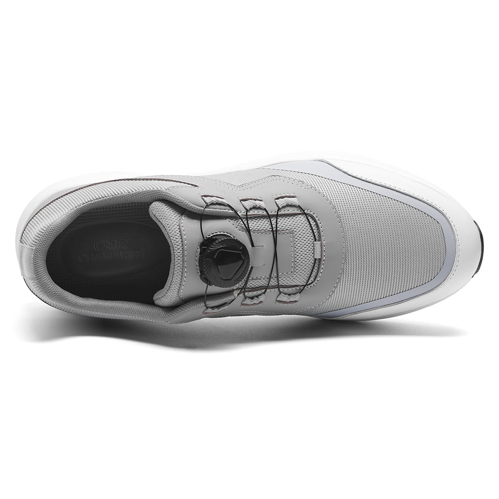 7CM / 2.76 Inches CMR CHAMARIPA Casual Men’s Elevator Sneakers | Breathable Lightweight Grey Mesh Sneakers