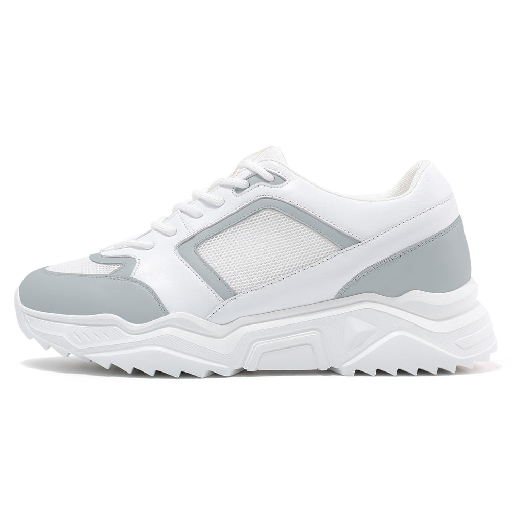 8 CM/3.15 Inches CMR CHAMARIPA Custom Elevator Sneakers - Men's White Casual Shoes