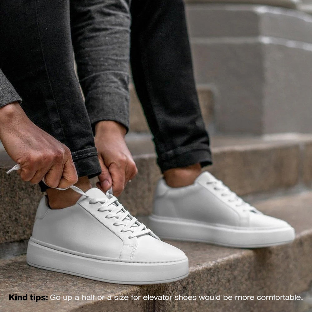 7 CM/2.76 InchesCMR CHAMARIPA Elevator Sneakers - Casual Men's White Sneakers