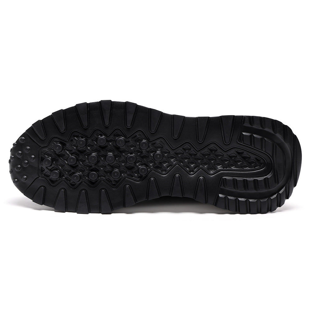 8CM / 3.15 Inches CMR CHAMARIPA Men's Height Increasing Shoes For Men | Black Leather Casual Elevator Sneakers