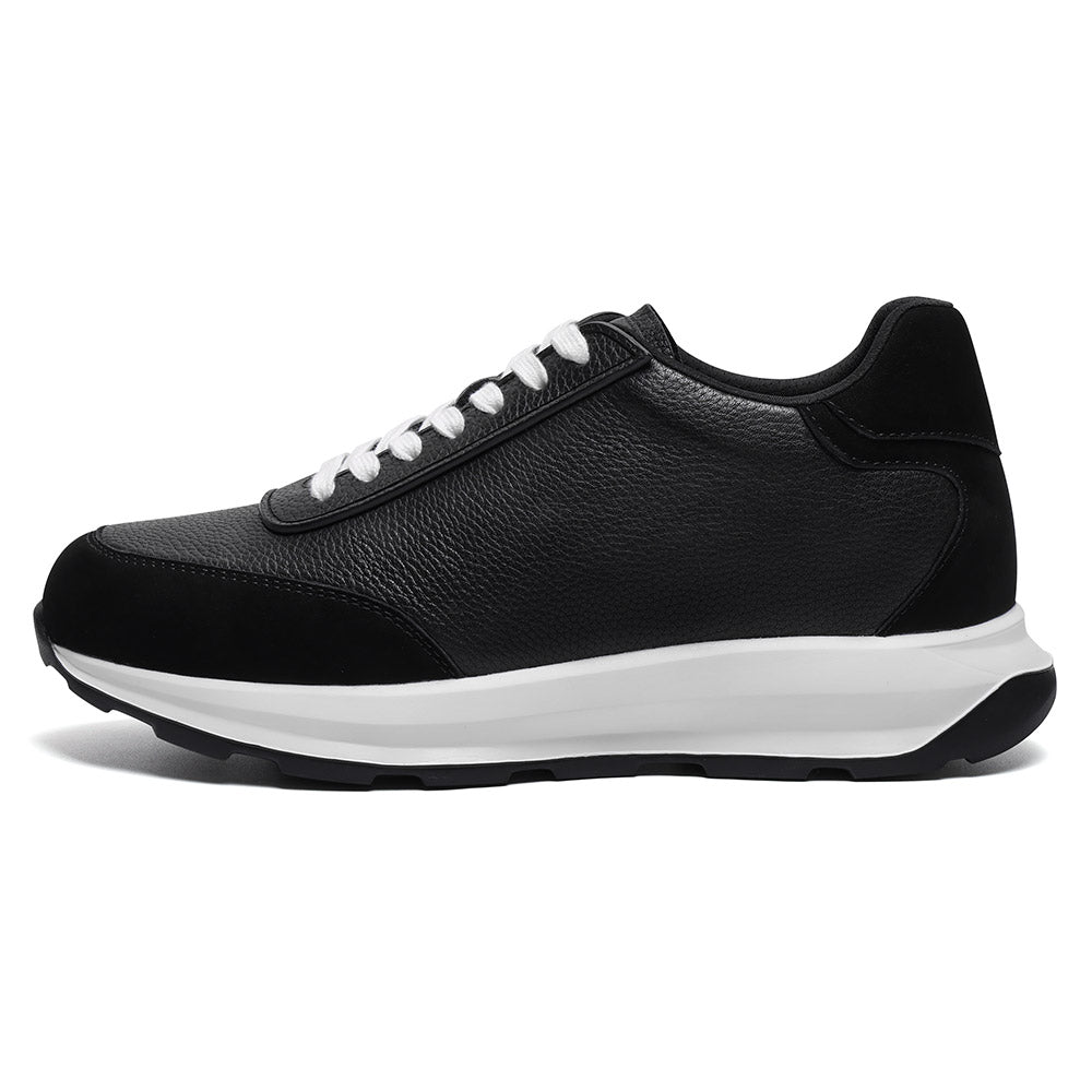 8 CM / 3.15 Inches CMR CHAMARIPA Sneakers With Height For Men | Black Leather Trainers